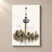 Euromast Above Het Park – canvas standalone mockup on beige wall