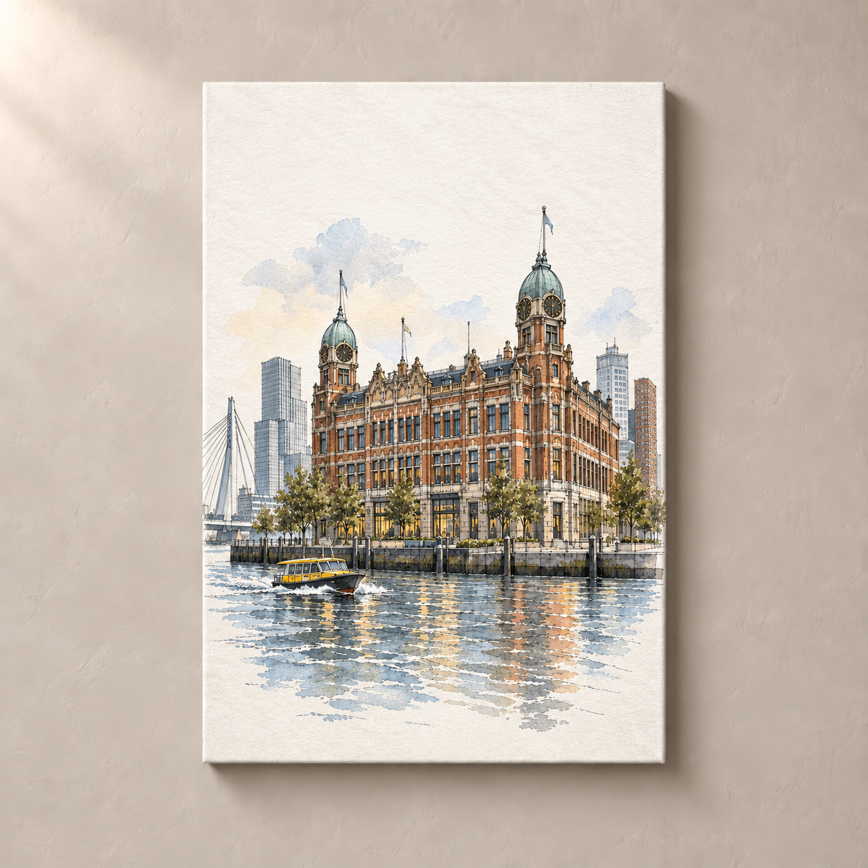 Hotel New York by the Maas – canvas standalone mockup on beige wall