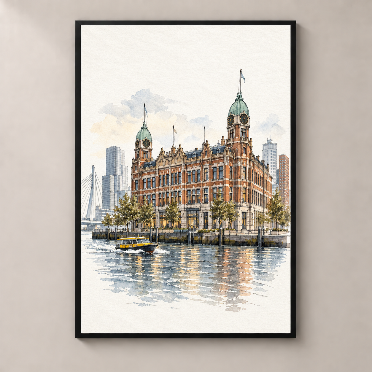 Hotel New York by the Maas – poster standalone mockup on beige wall