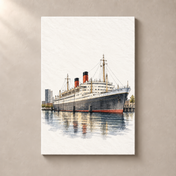 SS Rotterdam at Katendrecht – canvas standalone mockup on beige wall
