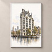 Witte Huis by Oude Haven – poster standalone mockup on beige wall