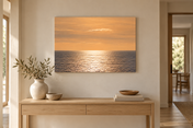 Sea in Soft Silver horizontal canvas interior