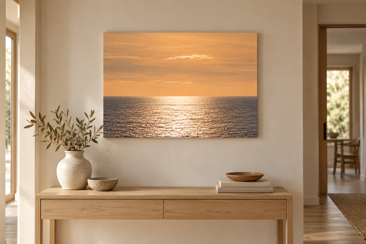 Sea in Soft Silver - Horizontaal canvas