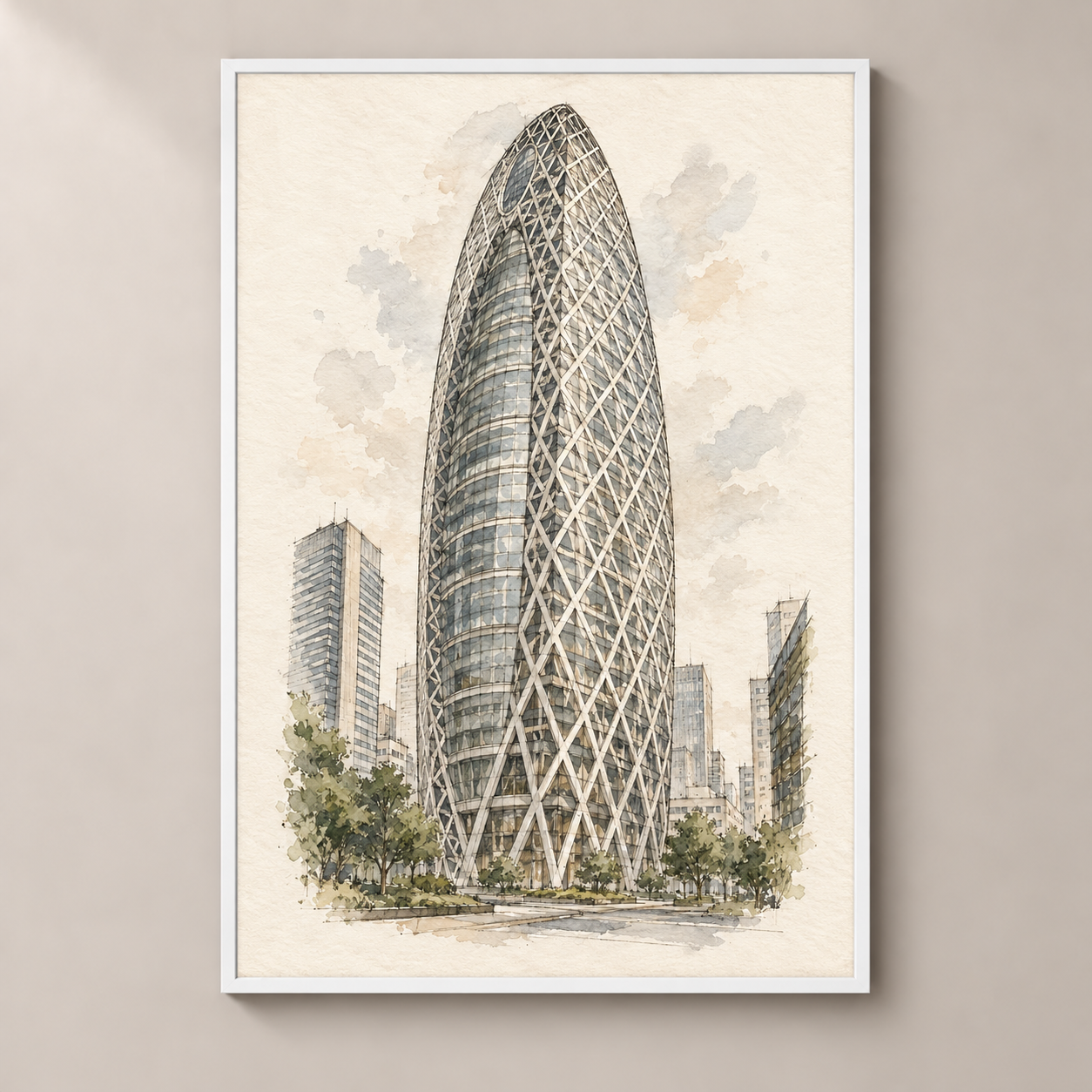 Mode Gakuen Cocoon Tower poster standalone mockup