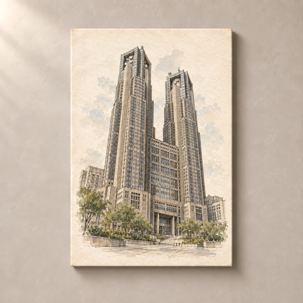 Tokyo Metropolitan Government Building canvas standalone mockup