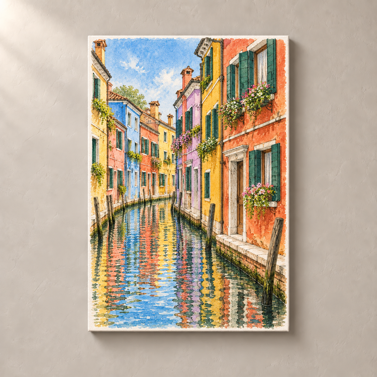 Burano Canal and Colourful Houses – standalone mockup