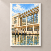 Santa Lucia Station by the Grand Canal – poster standalone mockup on beige wall