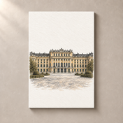 Schönbrunn Palace in Watercolour canvas standalone mockup