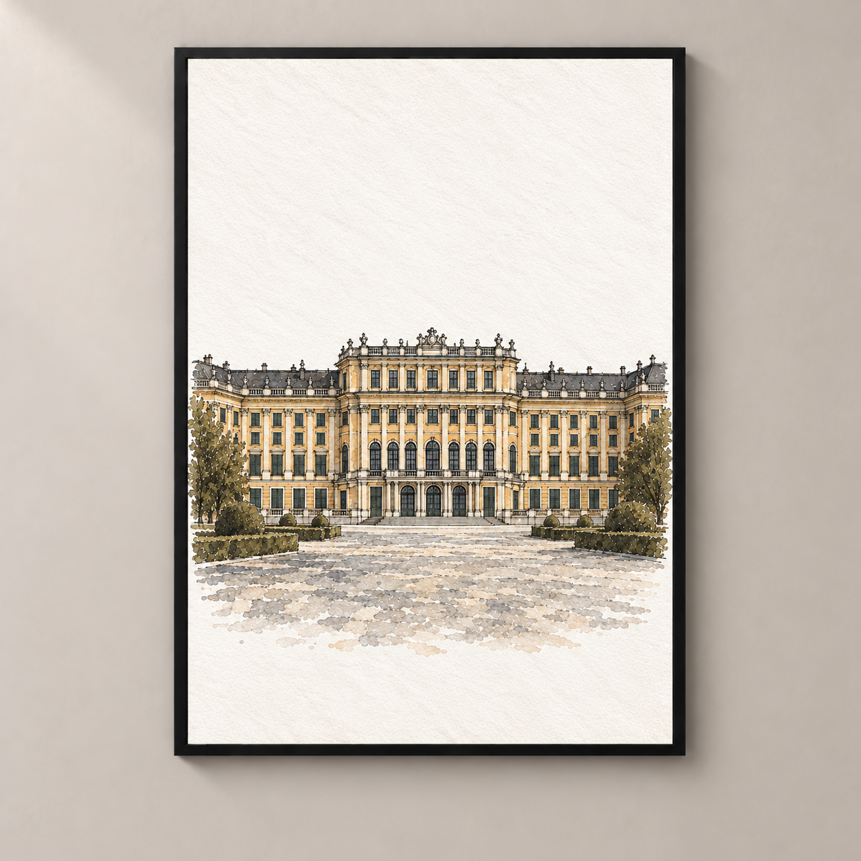 Schönbrunn Palace in Watercolour poster standalone mockup