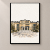 Schönbrunn Palace in Watercolour poster standalone mockup