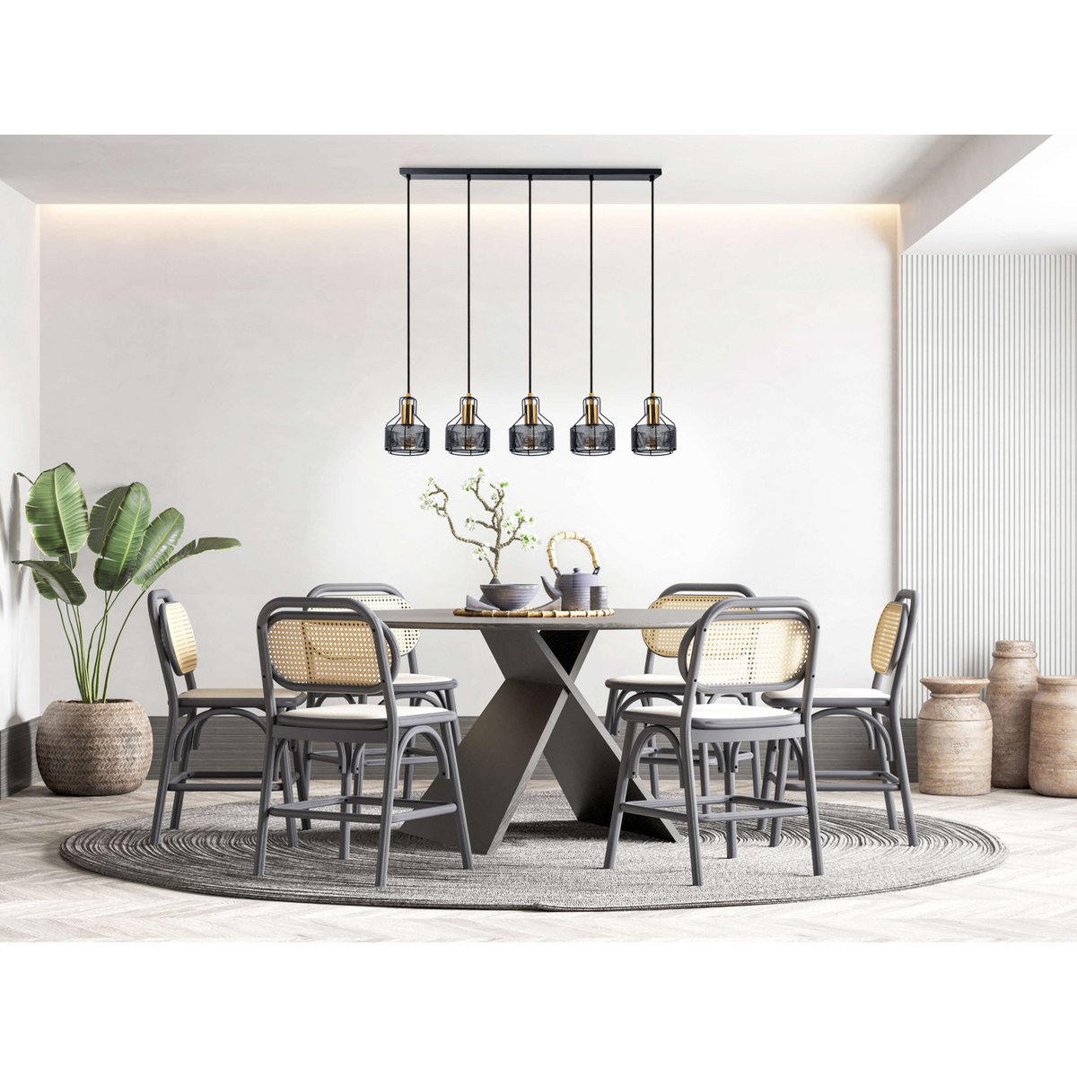 Tijdloze Artisan hanglamp in luxe zwart en goud design