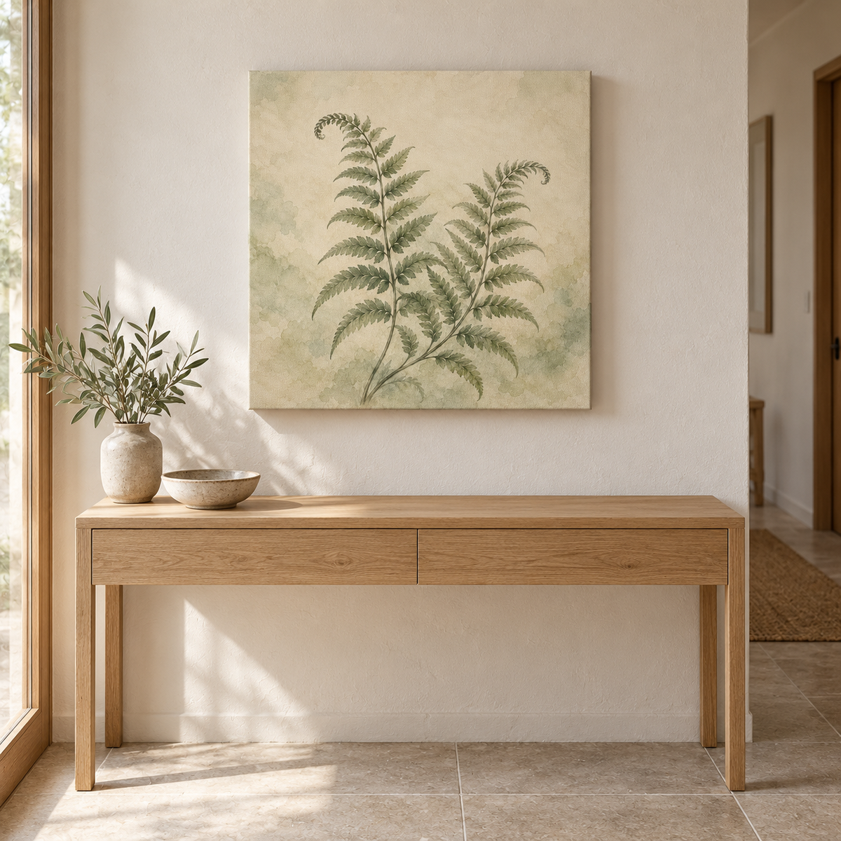 Fern on Quiet Paper - Lienzo