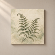 Fern on Quiet Paper frameless square canvas