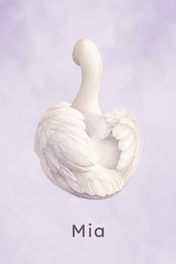 Gentle Swan personalised artwork, example name Mia