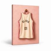 Little Champion Jersey personalised canvas standalone product view with example name Olivia