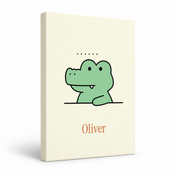 Crocodile Garden personalised canvas standalone product view with example name Oliver