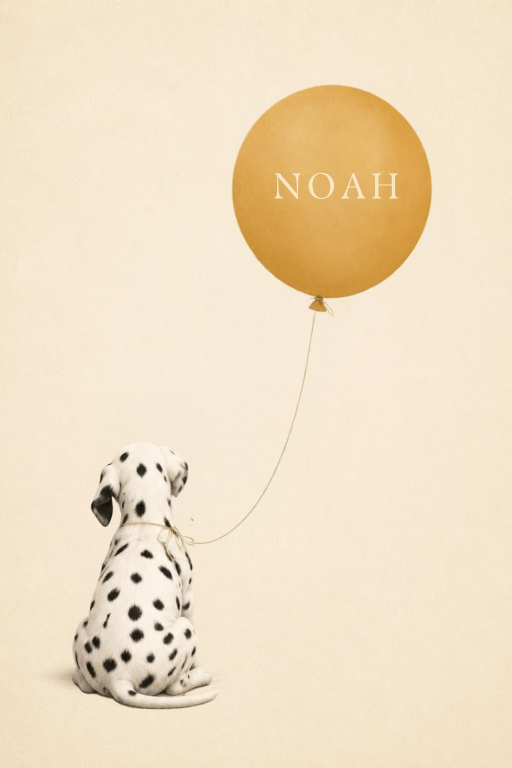 Dalmatian Balloon personalised artwork with example name Noah