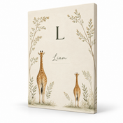 Safari Initial Garden personalised canvas standalone product view with example name Liam