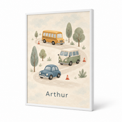Little Town Traffic personalised poster, standalone product view, example name Arthur