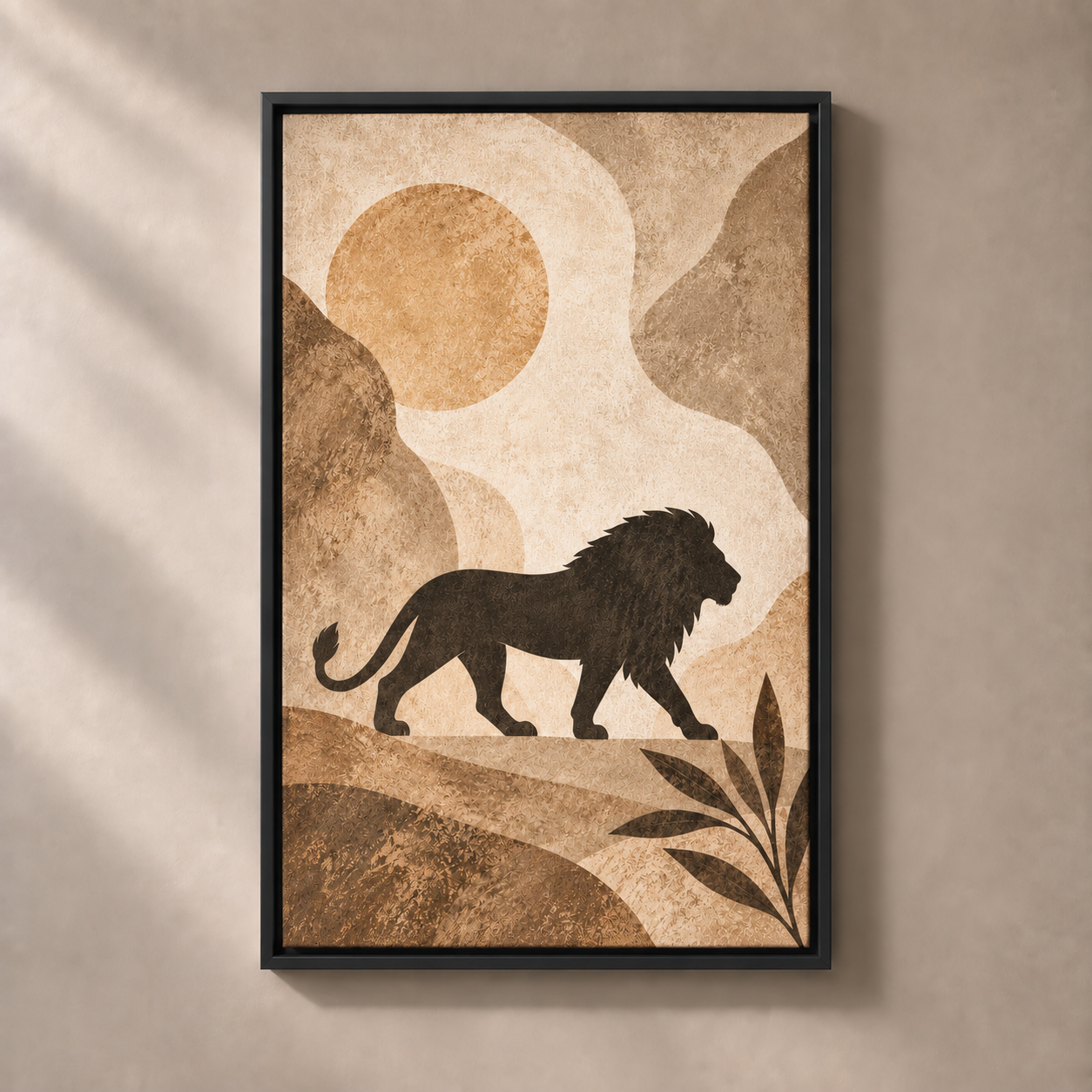 FNR frame preview black | Lion in Soft Earth