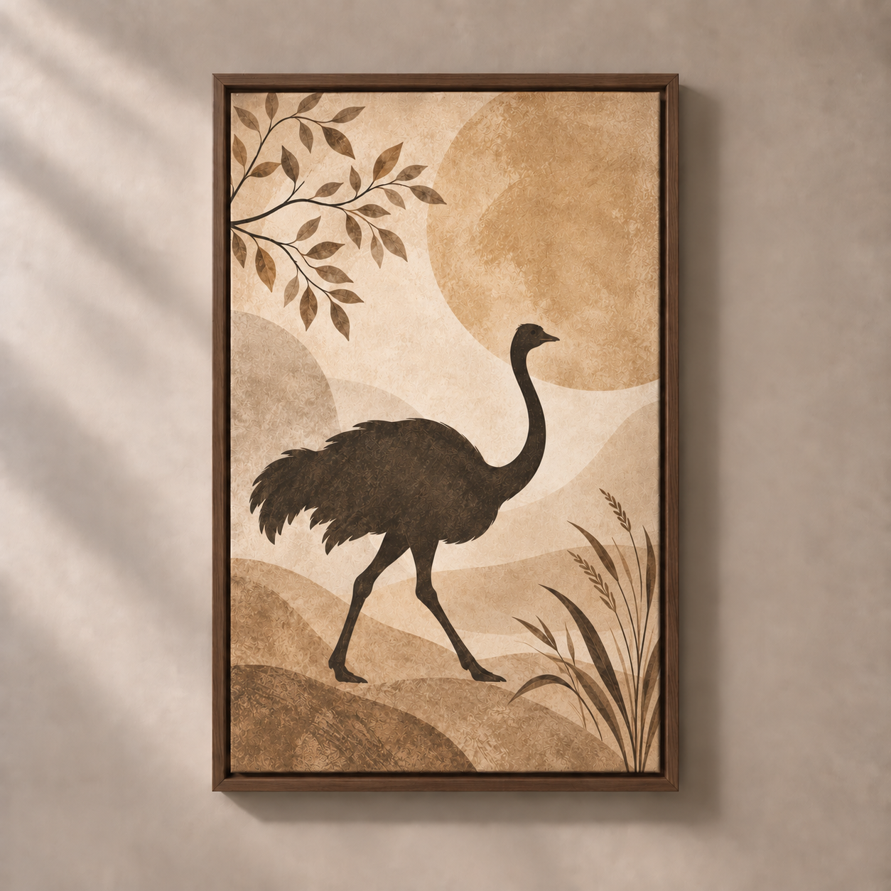 FNR frame preview walnut | Ostrich in the Pale Light