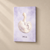 Gentle Swan canvasstand with example name Mia