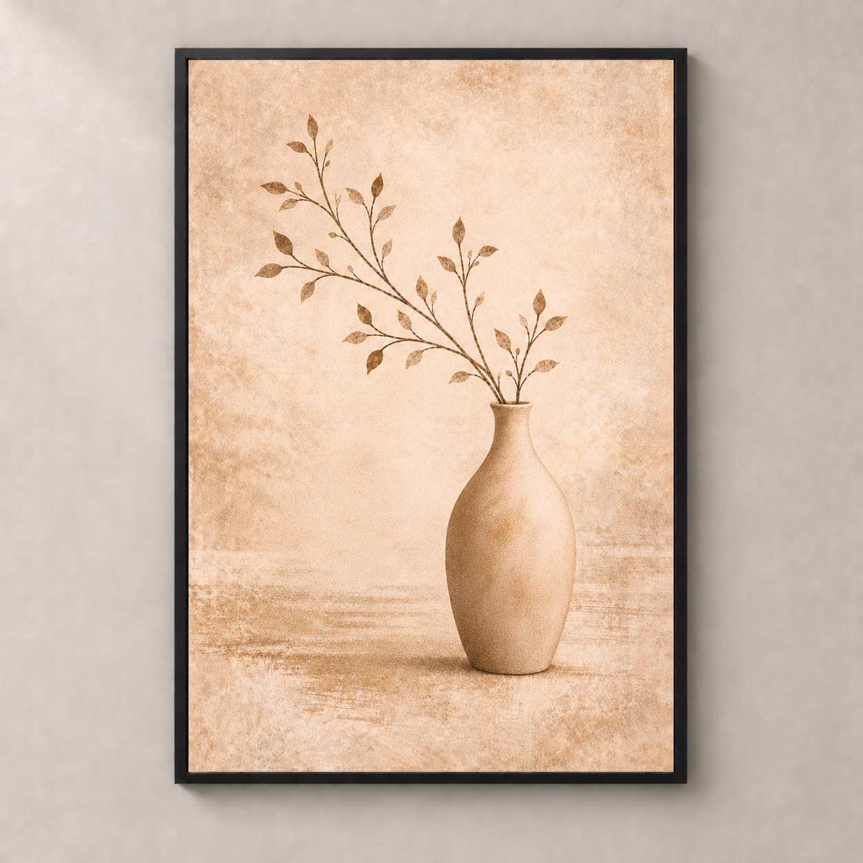 Geometric Earth Harmony No.2 poster in a slim black frame
