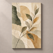 Layered Paper Leaves - vertical canvas product view