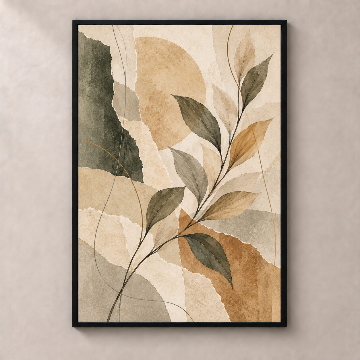 Layered Paper Leaves - vertical poster product view