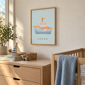 Little Boat personalised posterugc with example name Lucas
