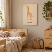 Little Giraffe canvasugc with example name Oliver