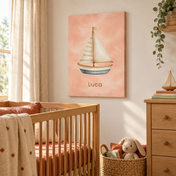 Little Sailboat canvasugc with example name Luca