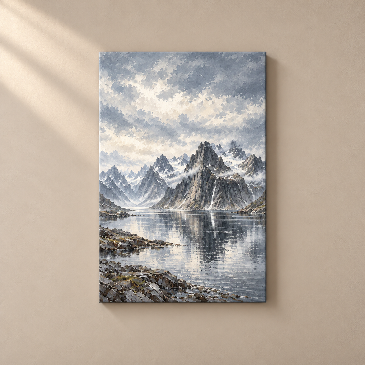 Lofoten Silver Horizon vertical canvas standalone