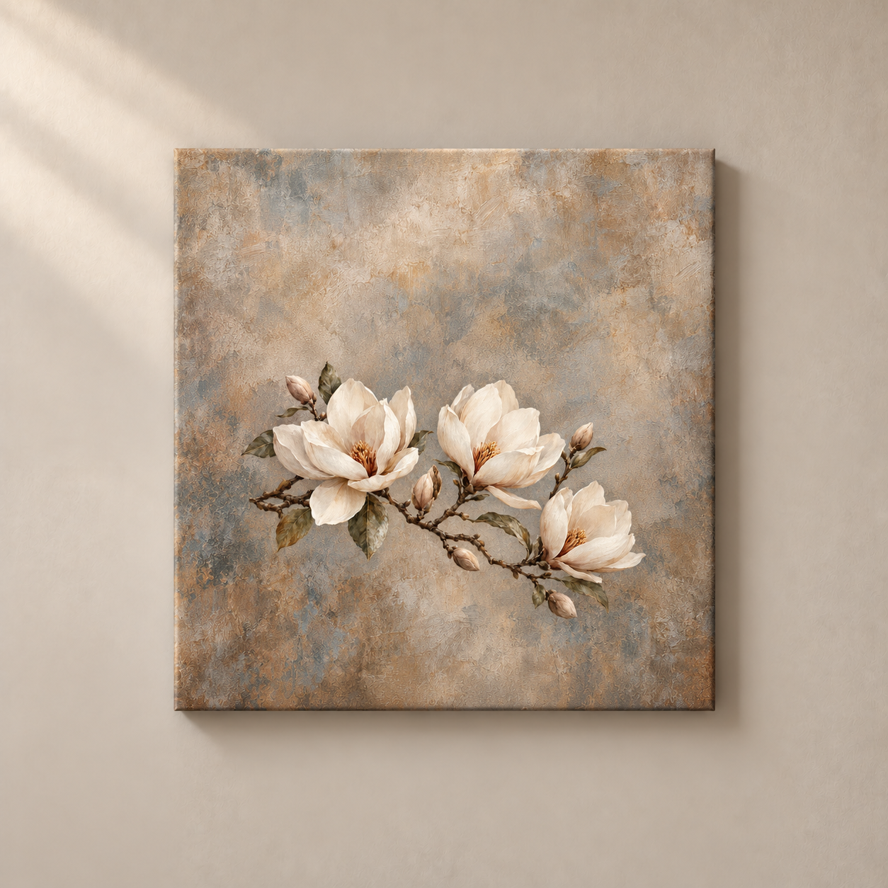 Magnolia Softness frameless square canvas