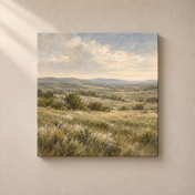 Meadow in Pale Air frameless square canvas