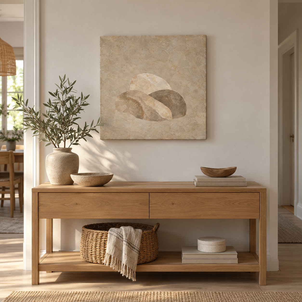 Mineral Arc 60 x 60 cm canvas in a European interior
