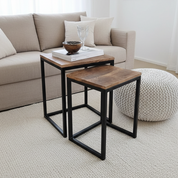 Handgemaakte luxe bijzettafelset met eersteklas natuurlijk design