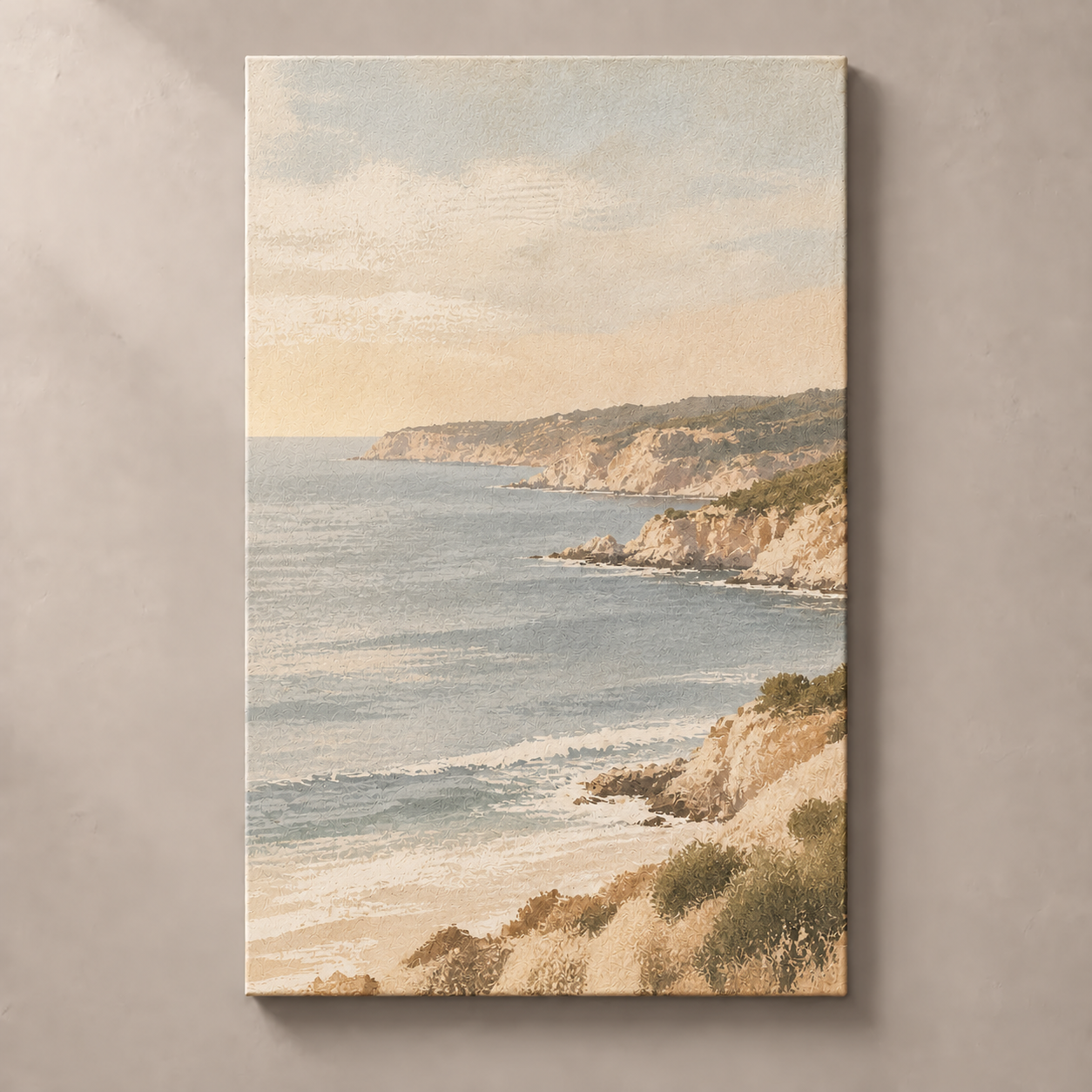 Pale Coastline verticaal canvas standalone mockup