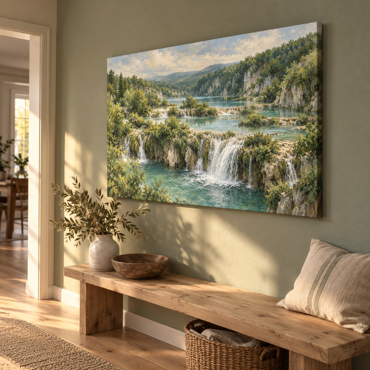 Plitvice Still Waters horizontal canvas lifestyle