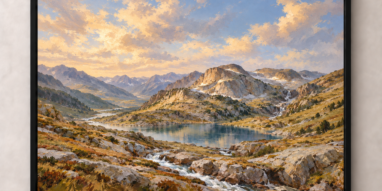 Pyrenean Lake Silence horizontal poster standalone