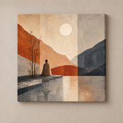 quiet reflection square canvas standalone mockup