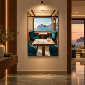 Riviera Reverie — hallway — 80 × 120 cm frameless canvas