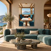 Riviera Reverie — living — 80 × 120 cm frameless canvas
