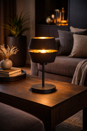 LUNOR Black Gold Table Lamp