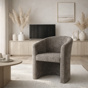 Fauteuil Charly bouclé bruin