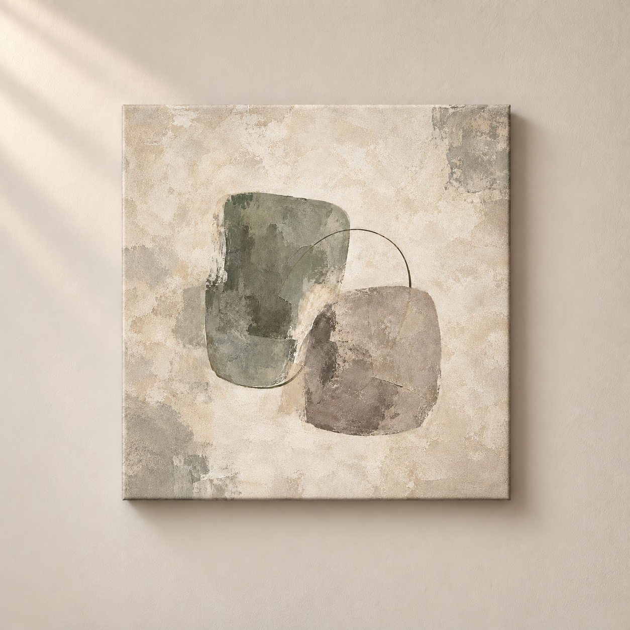 Sage Interval frameless square canvas