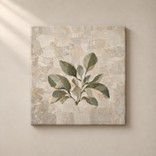 Sage Leaf Rhythm frameless square canvas