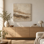 Sandstone Echo 60 x 60 cm canvas in a European interior