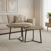 Tijdloze luxe handgemaakte salontafelset met ambachtelijk design