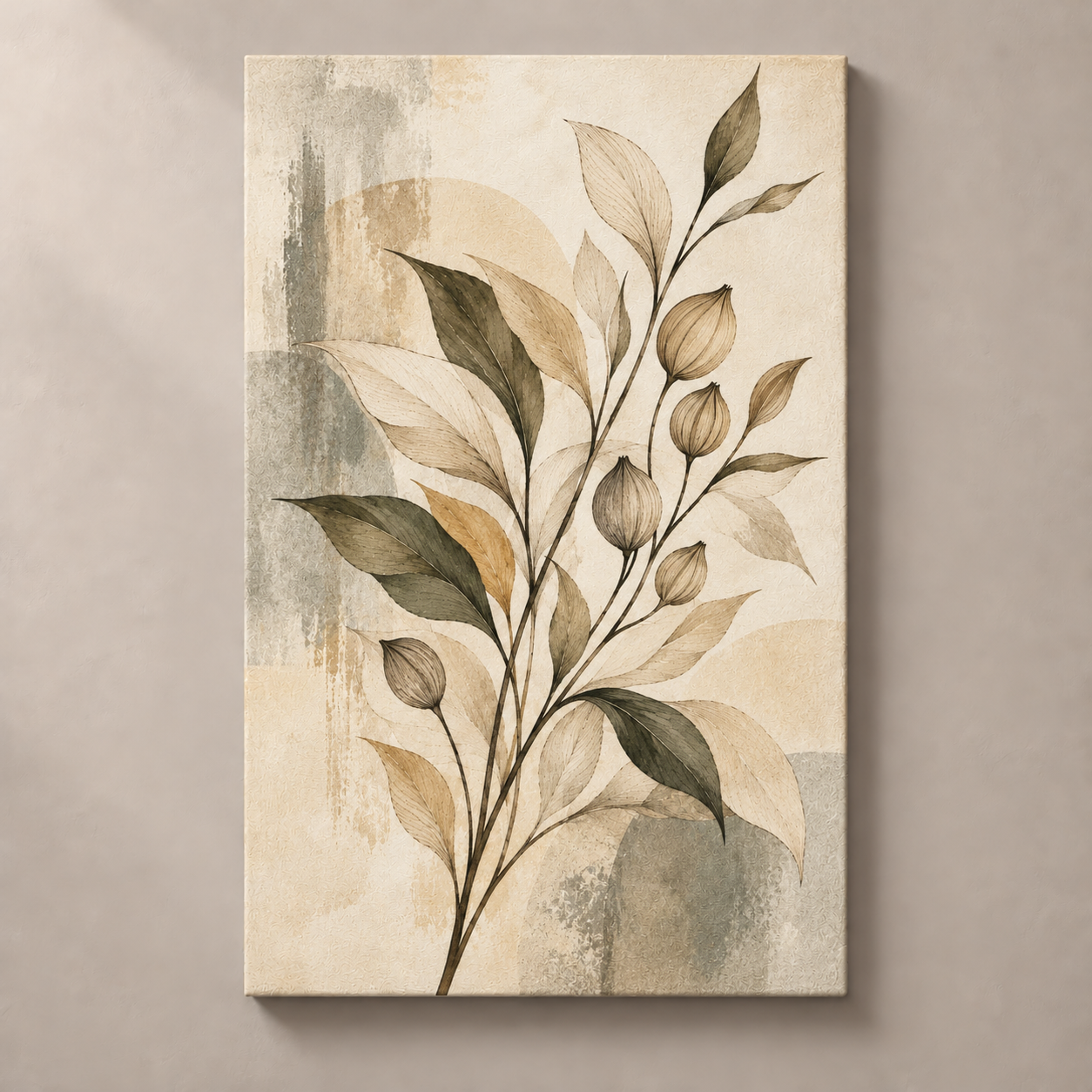 Seedpod Sketch - vertical canvas product view